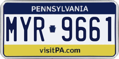 PA license plate MYR9661