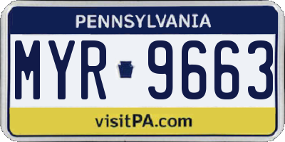 PA license plate MYR9663