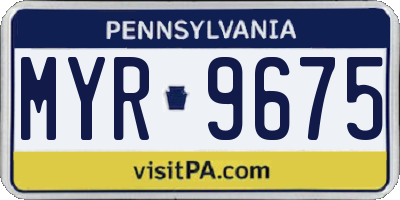 PA license plate MYR9675