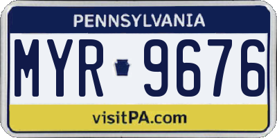 PA license plate MYR9676