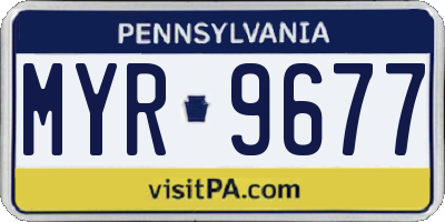 PA license plate MYR9677