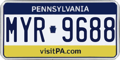 PA license plate MYR9688