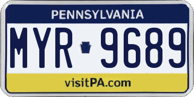 PA license plate MYR9689