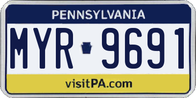 PA license plate MYR9691