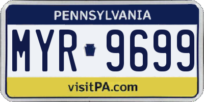 PA license plate MYR9699