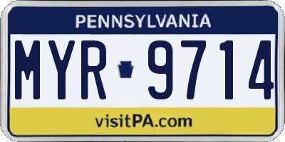 PA license plate MYR9714