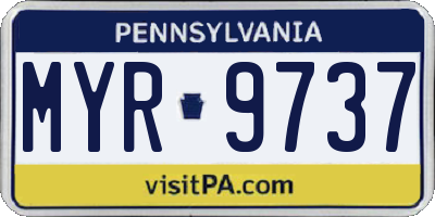 PA license plate MYR9737