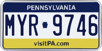 PA license plate MYR9746
