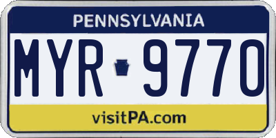 PA license plate MYR9770