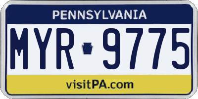 PA license plate MYR9775