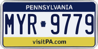 PA license plate MYR9779