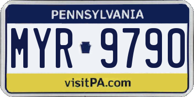 PA license plate MYR9790