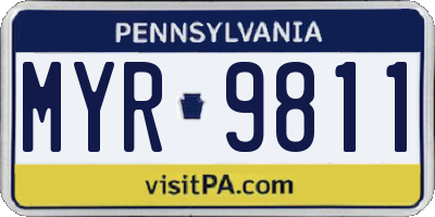 PA license plate MYR9811