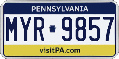 PA license plate MYR9857