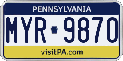 PA license plate MYR9870