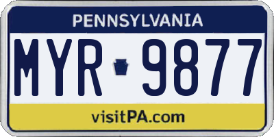 PA license plate MYR9877
