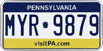 PA license plate MYR9879
