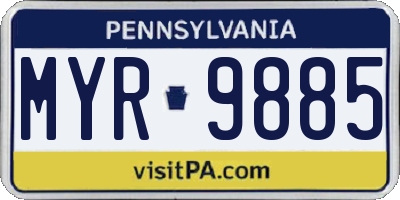 PA license plate MYR9885