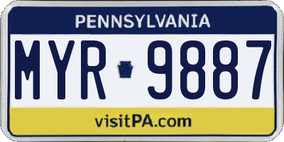 PA license plate MYR9887