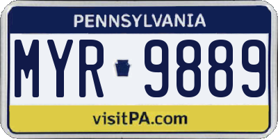 PA license plate MYR9889