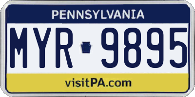 PA license plate MYR9895