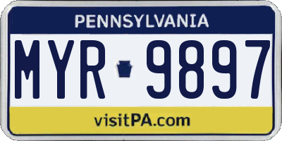 PA license plate MYR9897