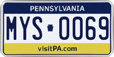 PA license plate MYS0069