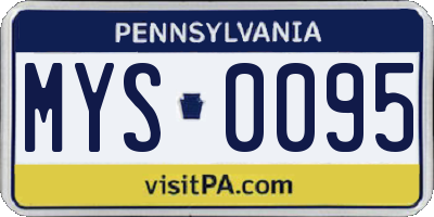 PA license plate MYS0095
