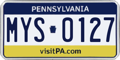 PA license plate MYS0127