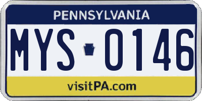 PA license plate MYS0146