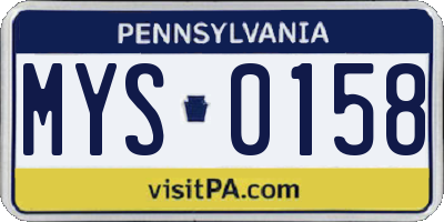 PA license plate MYS0158