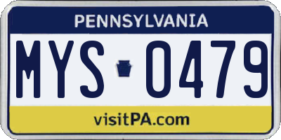 PA license plate MYS0479