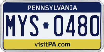PA license plate MYS0480