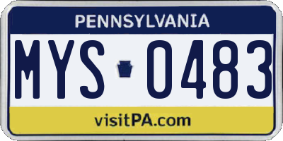 PA license plate MYS0483