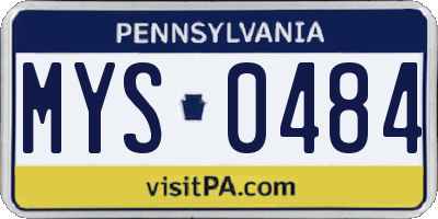 PA license plate MYS0484