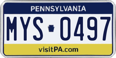 PA license plate MYS0497