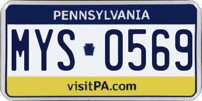 PA license plate MYS0569