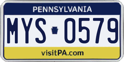PA license plate MYS0579
