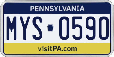 PA license plate MYS0590