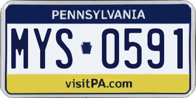 PA license plate MYS0591