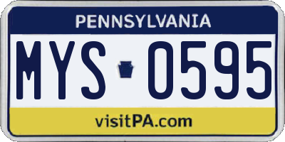 PA license plate MYS0595