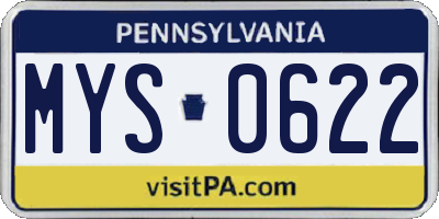 PA license plate MYS0622