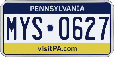 PA license plate MYS0627