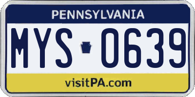 PA license plate MYS0639