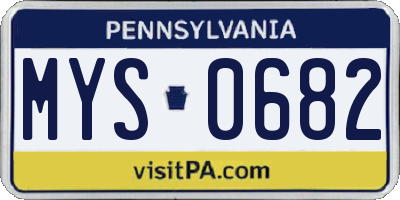 PA license plate MYS0682