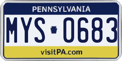 PA license plate MYS0683