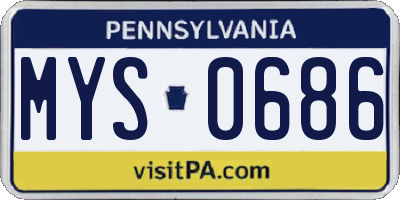 PA license plate MYS0686