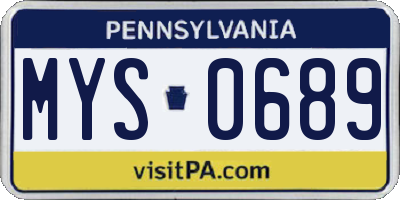 PA license plate MYS0689