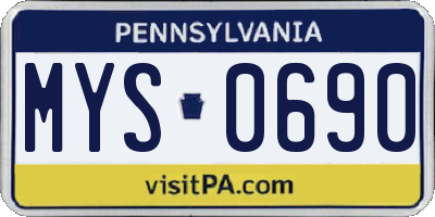 PA license plate MYS0690