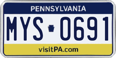 PA license plate MYS0691